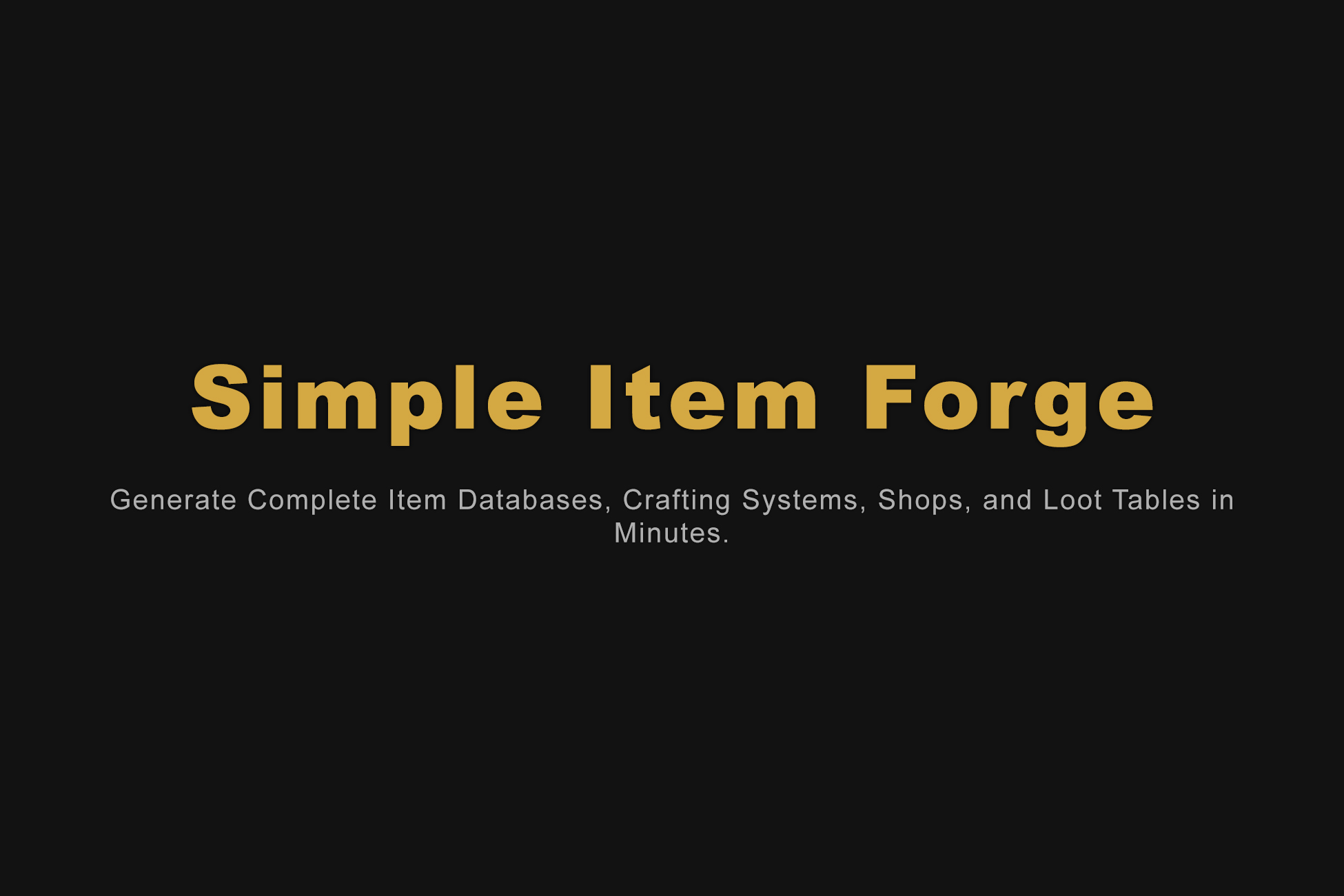 Simple Item Forge